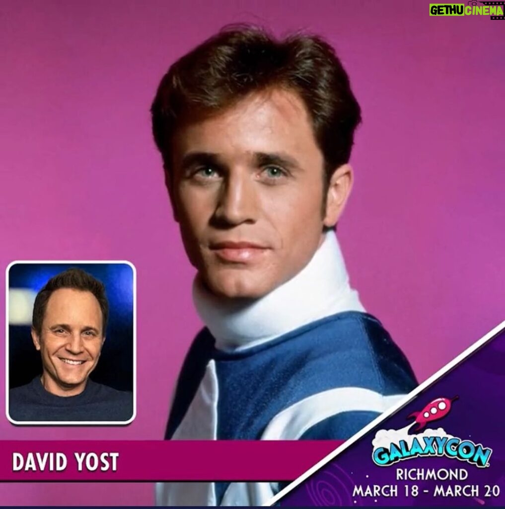 David Yost Instagram - RICHMOND, VIRGINIA - I am happy to announce that I’ll be appearing at @galaxyconrichmond March 18-20! Please come check it out! It will be a fun filled weekend! #affirmative #affirmyourself #quantumcontinuum #powerrangers #blueranger #galaxyconrichmond Greater Richmond Convention Center