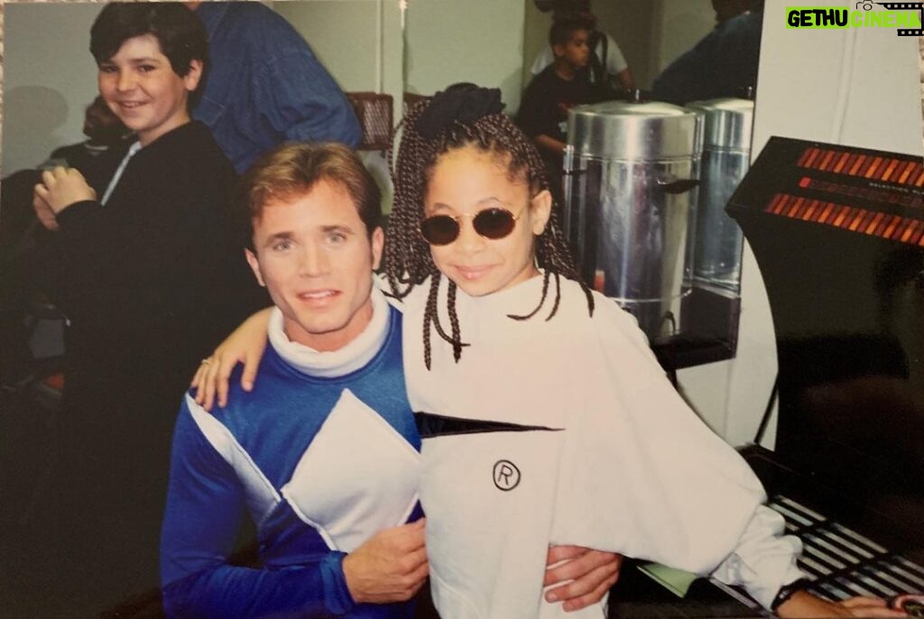 David Yost Instagram - DAY 8 - 12 DAYS OF HOLIDAY GIVING GIVEAWAY Question - In this 1994 photo of me at a D.A.R.E. Event, what is the name of the actress who has her arm around me? (Answer: Raven-Symone’) #affirmative #affirmyourself #powerrangers #blueranger #12daysofholidaygivinggiveaway Hollywood, California