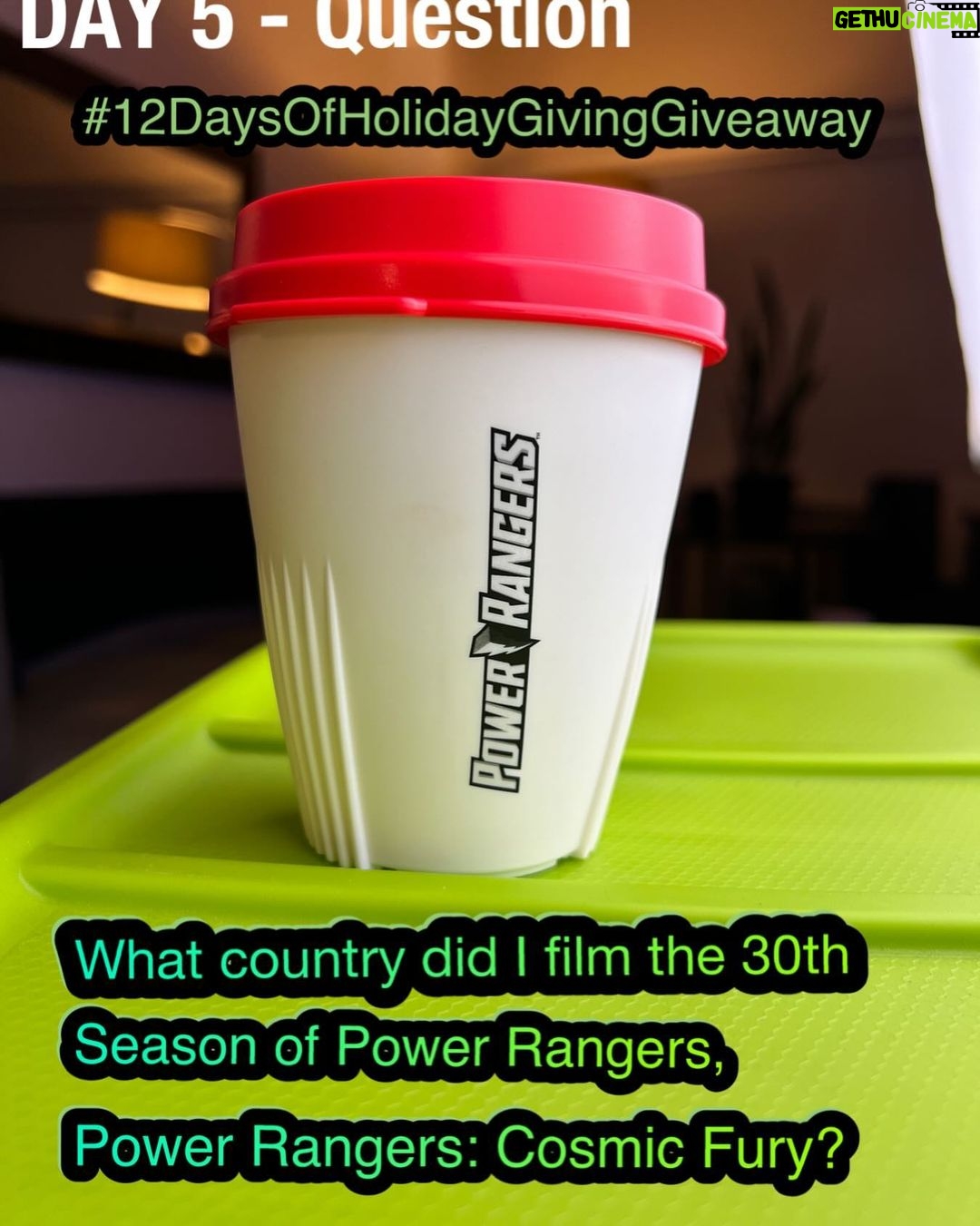 David Yost Instagram - DAY 5 QUESTION of the #12DaysOfHolidayGivingGiveaway - What country did I film the 30th Season of PowerRangers, Power Rangers: Cosmic Fury? Write your answer below for a chance to win! Clue: En Zedd I will reveal the winner tomorrow, Thursday December 7, 2023 at 7 PM Pacific / 10 PM Eastern Hollywood, California