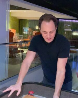 David Yost Instagram - Forever in Our Hearts! Hard to believe it’s already been one year.
These videos are from when @jdfffn , @walterejones & I were in Belgium…just playing shuffleboard. “A little sand for good luck.” Walter was the only one who stayed on the board.