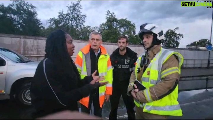 Dawn Butler Instagram - Thank you to Brent London Fire Brigade and all the emergency responders who responded swiftly to the floodings in Wembley. I visited the scene earlier today to thank them personally and speak to local residents.