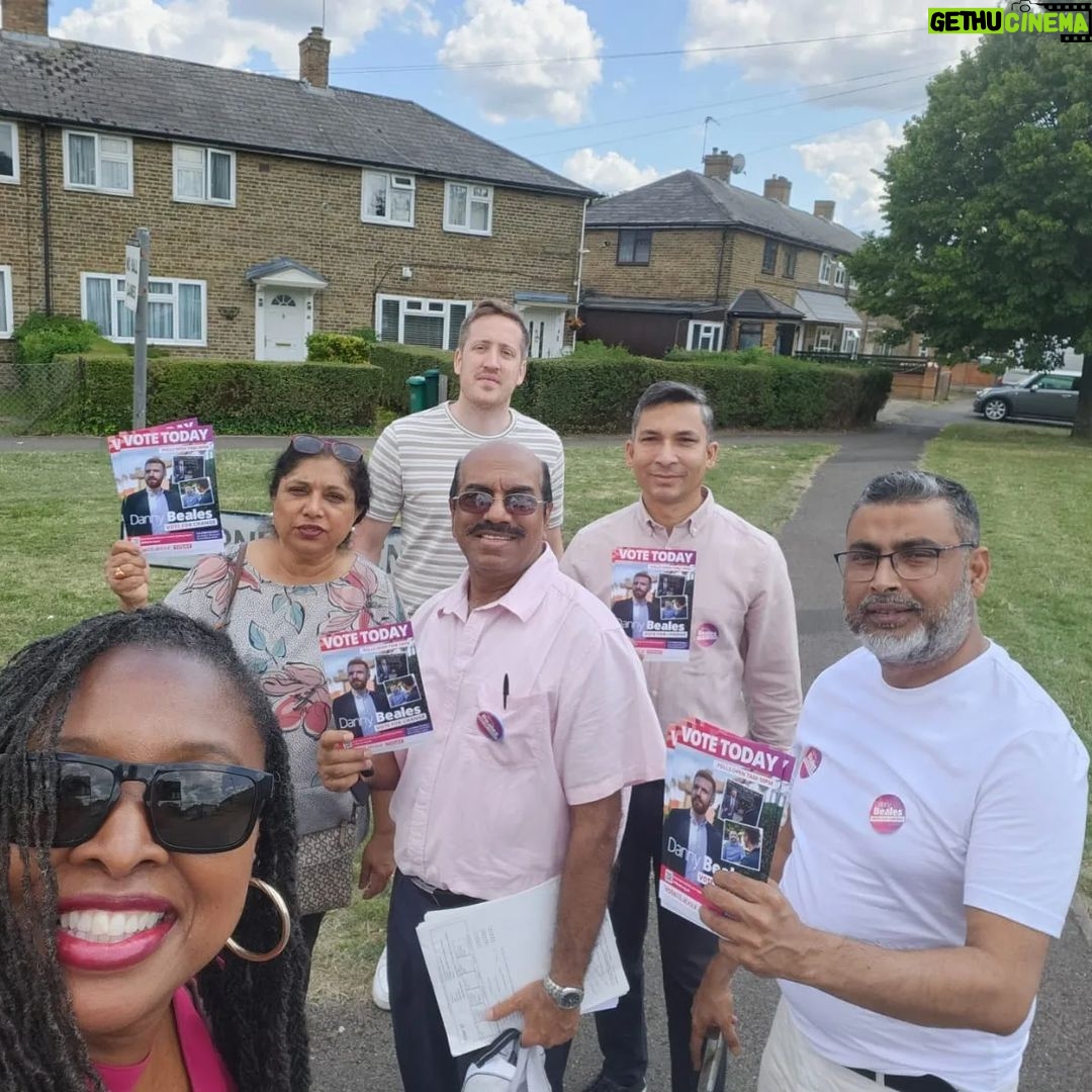 Dawn Butler Instagram - Great response on the doorstep today in #Uxbridge. Lots of support for our candidate Danny Beales. Residents are fed up with 13 years of Tory chaos. Polls open until 10pm and don't forget to bring a form of ID #LabourWin