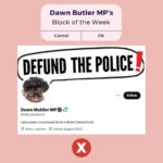 Dawn Butler Instagram - For this week's Block of the Week, I've decided to block this racist account impersonating me. Time and again @X does nothing to tackle trolls, racists, lies and hate on this platform. With social media more powerful than ever action is needed! ❌ #ButlerBlocks