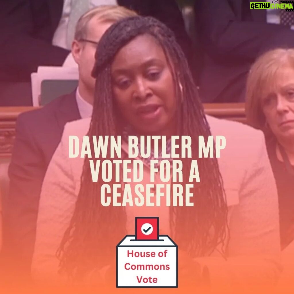 Dawn Butler Instagram - It was important for me to put my commitment to a ceasefire on record. A ceasefire on both sides is the only way to protect civilians, free the hostages and move towards peace in the region. #CeasefireNOW the Government must listen.
