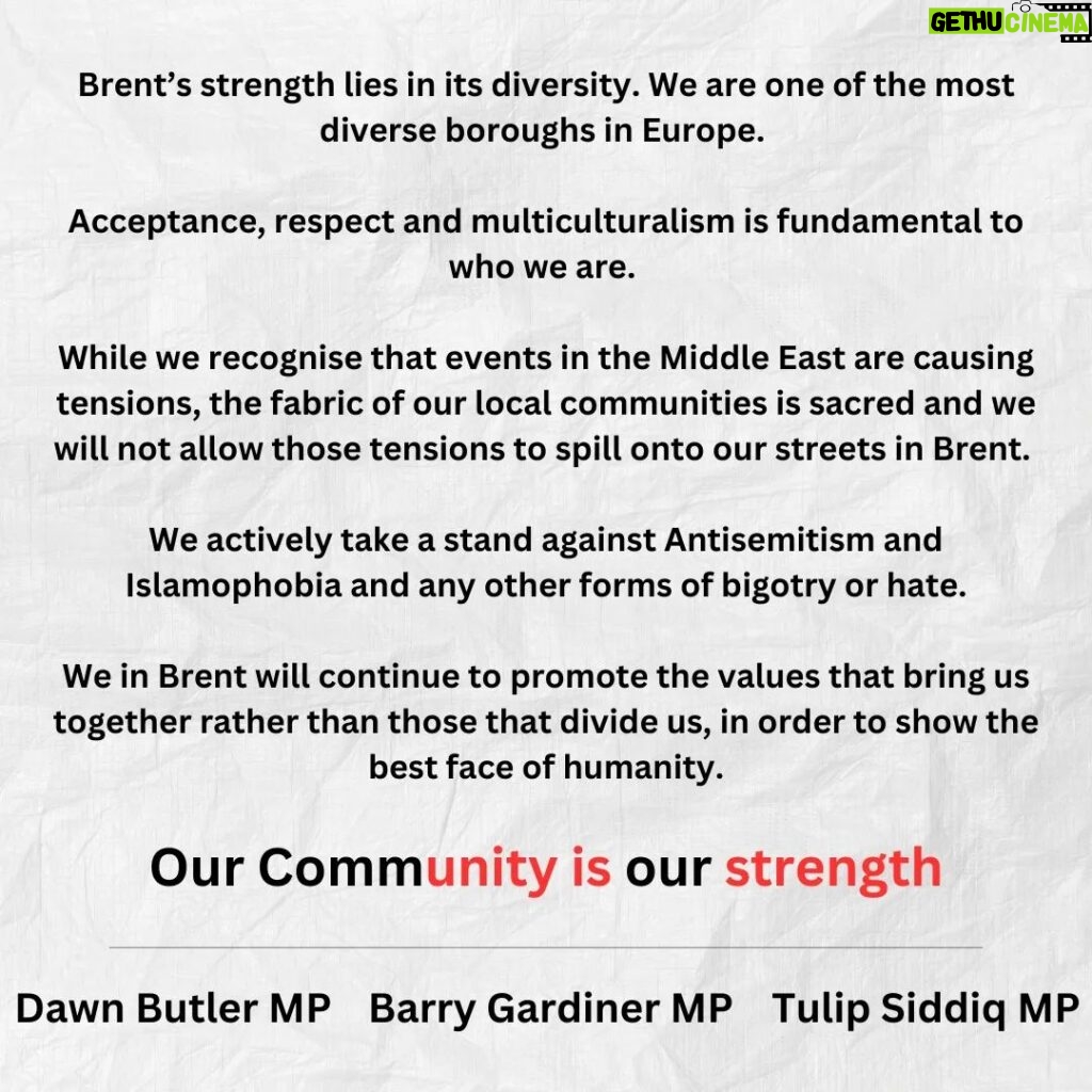 Dawn Butler Instagram - Brent MPs Joint Statement