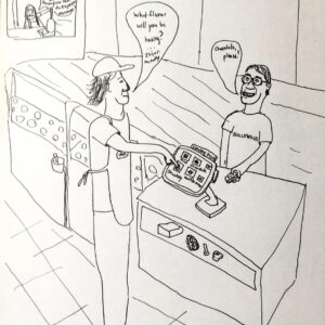 Dax Flame Instagram - The Ice Cream Man documentary came out one year & two days ago!

Here is the drawing I did for the shirt design back then, plus some additional drawings I did before we settled on this design!

Also I’m thinking of doing a YouTube livestream soon where I read my whole entire ice cream man memoir! Would you be interested in watching that?