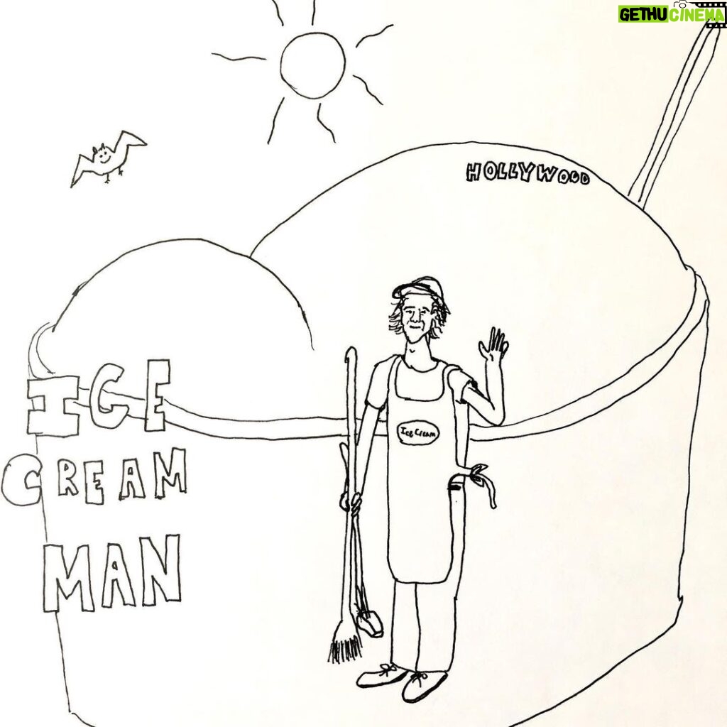 Dax Flame Instagram - The Ice Cream Man documentary came out one year & two days ago! Here is the drawing I did for the shirt design back then, plus some additional drawings I did before we settled on this design! Also I’m thinking of doing a YouTube livestream soon where I read my whole entire ice cream man memoir! Would you be interested in watching that?