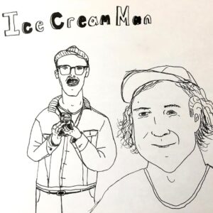 Dax Flame Instagram - The Ice Cream Man documentary came out one year & two days ago!

Here is the drawing I did for the shirt design back then, plus some additional drawings I did before we settled on this design!

Also I’m thinking of doing a YouTube livestream soon where I read my whole entire ice cream man memoir! Would you be interested in watching that?
