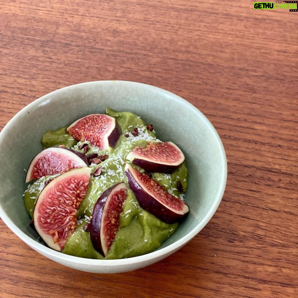 Deanna Yusoff Instagram - Thought I’d treat myself to some figs since they are in season. Matcha, avocado, baby spinach, chia seed and frozen banana smoothie. Happy Monday everyone. #figs #smoothie #babyspinach #bananas #chiaseeds #matcha #avocado #breakfast #seasonal #deannacooks #madewiththermomix #deannalovesthermomix #plantbased #healthyeating #morning Singapore