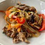 Deanna Yusoff Instagram – Lunch today. Korean Japchae (Glass noodle stir fry). First time making it. Sooooo yummy. 
I especially love it that the noodles are made of sweet potato. Much lighter and grain-free. 

#deannacooks 
#koreanfood
#japchae 
#glassnoodles 
#shiitakemushrooms 
#spinach
#capsicum 
#beef
#carrot
#lunch
#onebowl 
#homecooked 
#deannadiscovers
#gratitude Singapore