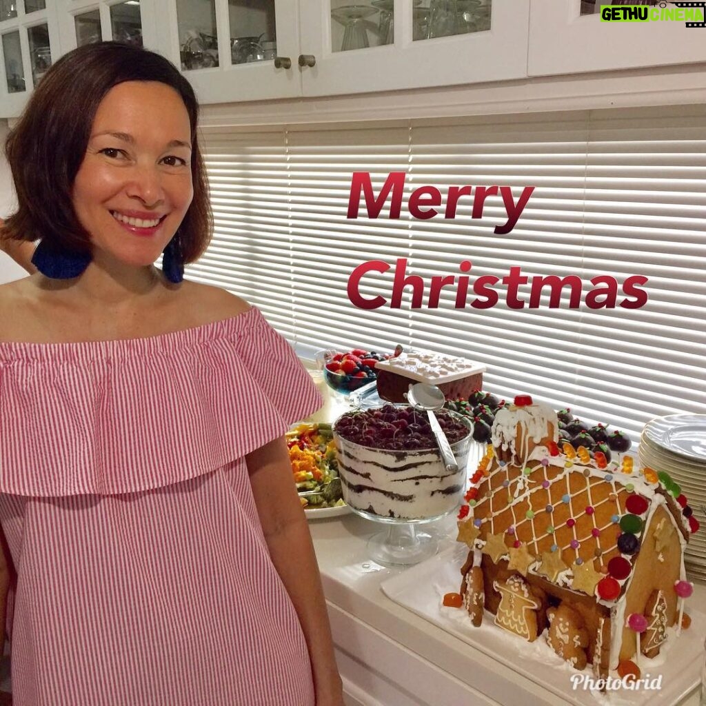 Deanna Yusoff Instagram - Merry, Merry Xmas!!! Am sooo stuffed. All this food was made by one person. What a spread! Happy Holidays! #merrychristmas #burp #gingerbreadhouse #blackforestcake #dessert #holiday #gluttony #stuffed #friends #xmas2018 #livingwithdeanna #deannatravels #actress #singer #model #eurasian #fatcat