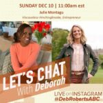 Deborah Roberts Instagram - Sometimes in the hustle and bustle, your realize it’s been far too long since you’ve caught up with your fave American living across the pond. Can’t wait@to chat with @juliemontagu this morning while we’re both in the fly! #chat #teatime