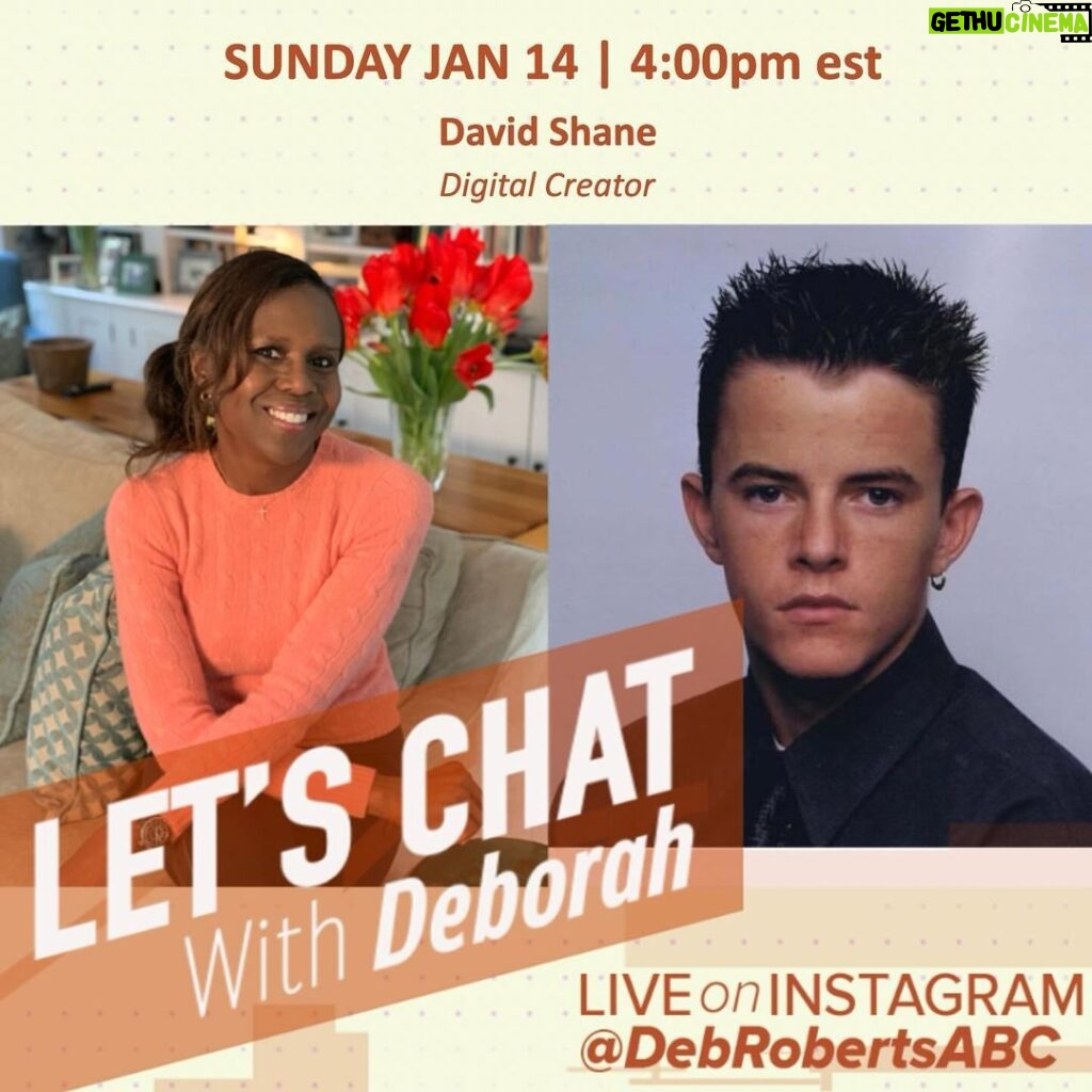 Deborah Roberts Instagram - If you want evidence of the power of love…or advice on how to love, you should catch @davidbshane IG. Somehow he popped up on my feed, finding couples from all walks of life , and asking about their love stories. Some were brought to tears talking about each other. And they brought me to tears. So, of course I have to ask him about it all. Come join us today for a #chat about #love stories at 4pm.