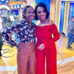 Deborah Roberts Instagram – It’s official. Taking the #flipphone challenge for a couple of weeks and  @robinrobertsgma and the @goodmorningamerica team wonder if I can do it. So do I. At least I step away from social media with this fun moment running into my friend @thesherylleeralph  #breathe #detox GMA Backstage, ABC studios