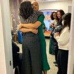 Deborah Roberts Instagram – When you bump into that filmmaker genius @ava  on the way out of @goodmorningamerica  your day brightens up! Gracious, gorgeous and always giving inspirational work, including her powerful new film @originmovie 
She’s also a contributor to my book, celebrating teachers, @lessonslearnedandcherished #gratitude