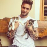 Debra DiGiovanni Instagram - Here’s a picture of my boyfriend Dylan. You can tell he is the best boyfriend because he is holding kittens. And also because he is MY boyfriend. We totally made out after this! (All 4 of us) 🙋🏻‍♀️♥️#debrasfakeboyfriendfriday