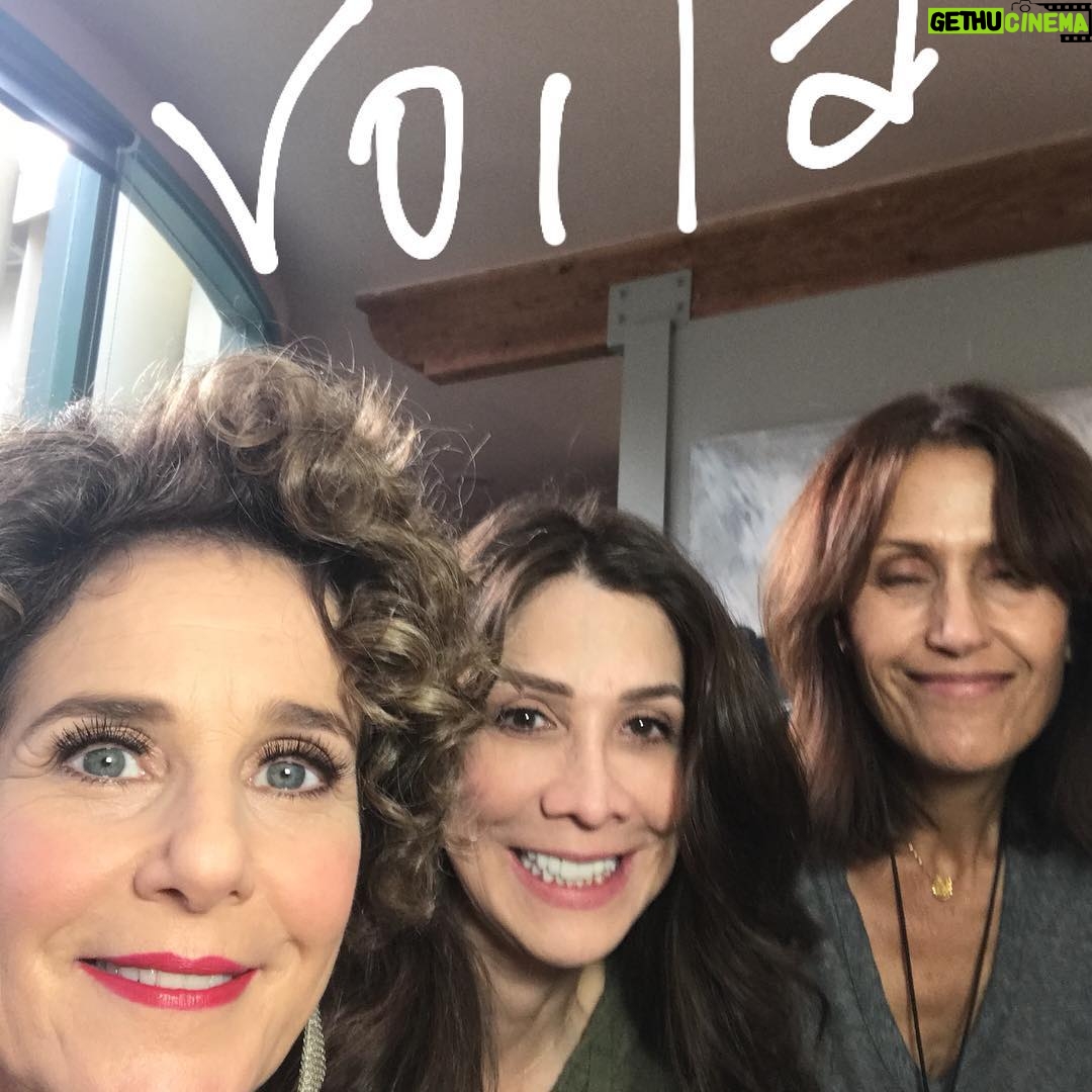 Debra Winger - 1.2K Likes - thanks to the ‘get ready’ team ( karen needs to open her eyes for photos or i need to get better at selfies) - thanks for making me laugh my way through something that is not my favorite thing : primping! ( more like #triage) also thanks to #sarazin for salon! xo #patriotamazon #ranch #lifeingeneral oh and #weirdwaitingroomvirtualaquariumjellyfish