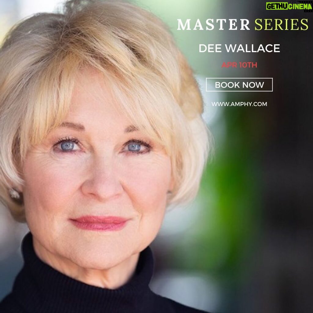 Dee Wallace Instagram - So thrilled to be teaching a mater series class with @amphylive 🎉 This class is a complete deep dive into manifesting & success. Everything you need to know to create the life you want! If you sign up now using code DEE30 you will get an early bird discount on the already affordable class! Come heal with me & learn how to manifest the life you want! April 10th on @amphylive ✨ #masterclass #healing #manifestation #success