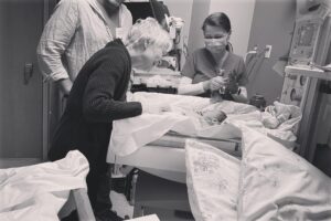 Dee Wallace Instagram - Announcing the birth of my gorgeous, perfect, beautiful grandson, Stone Christopher Ghazi! So much love to my daughter, Gabrielle, and my son Tay, who brought this beautiful, being into the world for all of us to celebrate.
#grandma 💙
