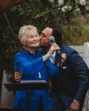 Dee Wallace Instagram - I could not be happier to welcome @taymourghazi into my family. He is everything I could ever ask for in a son. And his beautiful daughter who I’m honored gave me the permission to call her my granddaughter—what a beautiful evening of love, & a reminder to always keep going. 

My daughter, my best friend, I love you.