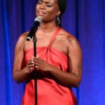 Denée Benton Instagram – Sang a prayer tonight in this photo:
🎵
Someday at Christmas men won’t be boys
Playing with bombs like kids play with toys 
Some warm december our hearts will see a world where we’re all free
Someday at Christmas there’ll be no war
When we have learned what Christmas is for 
When we have found what life’s really worth
There’ll be peace on earth 
#permanentceasefirenow #freepalestine