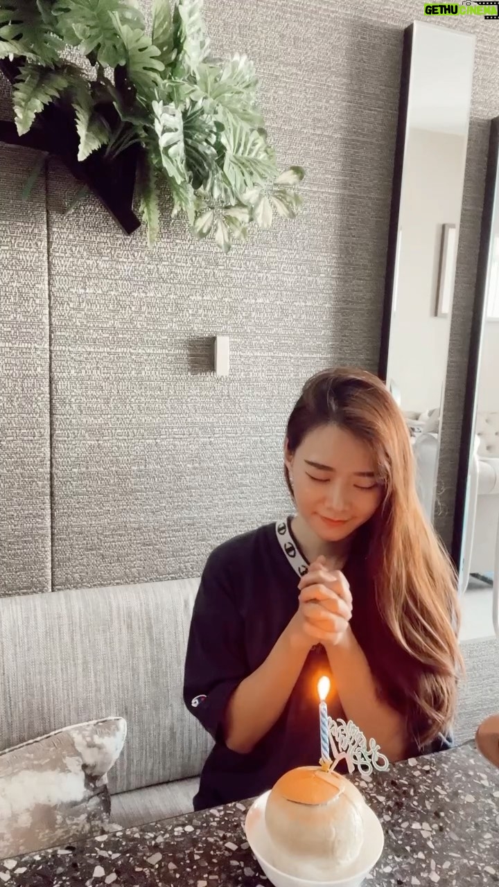 Denise Soong Ee Lyn Instagram - covid happened but still celebrating 😂🎉 albeit with fresh coconut instead of a bday cake to help my throat.