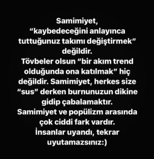 Deniz Uğur Instagram - İki buçuk ay sonra uyanıp alkış peşinde koşmak mı? Biraz ağır olacak belki ama kusura bakmayın; Ben bu sahte ürünleri “satın almam”. 
#AnlayanAnladı 🇹🇷🌍🇵🇸