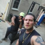 Dennis Jauch Instagram - Back at it with the champ @alexdoitright . Thanks for kicking my ass. The way he mocks my boxing posture is hilarious 🤣😭 West Hollywood, California