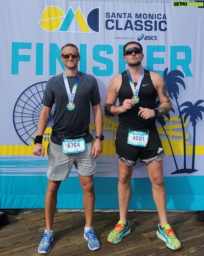 Dennis Jauch Instagram - Decided to run the #santamonicaclassic 10k today in preparation for next week's triathlon. Glad I'm able to share this experience with my new training partner @eventuelt83 . Been doing these races totally solo for the past 10years so to be able to find another maniac that thinks alike is priceless. Today was a great race and I'm charged for next weekend 🙏🏻💥 Santa Monica Classic