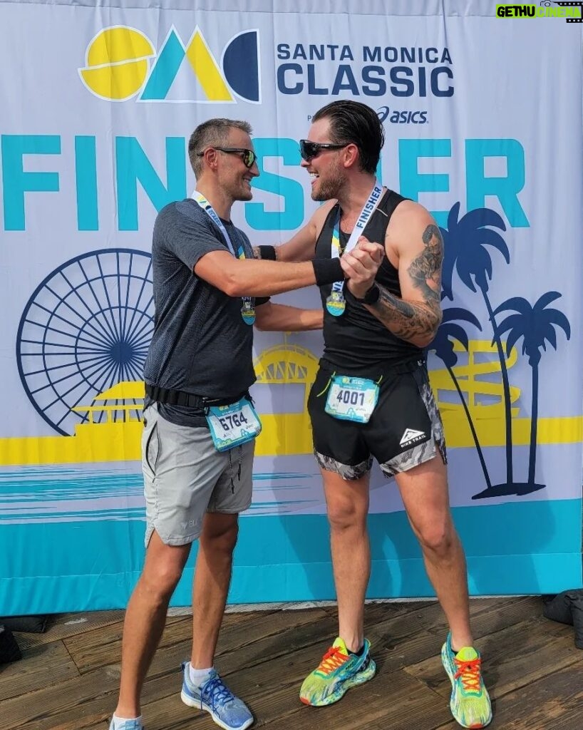 Dennis Jauch Instagram - Decided to run the #santamonicaclassic 10k today in preparation for next week's triathlon. Glad I'm able to share this experience with my new training partner @eventuelt83 . Been doing these races totally solo for the past 10years so to be able to find another maniac that thinks alike is priceless. Today was a great race and I'm charged for next weekend 🙏🏻💥 Santa Monica Classic