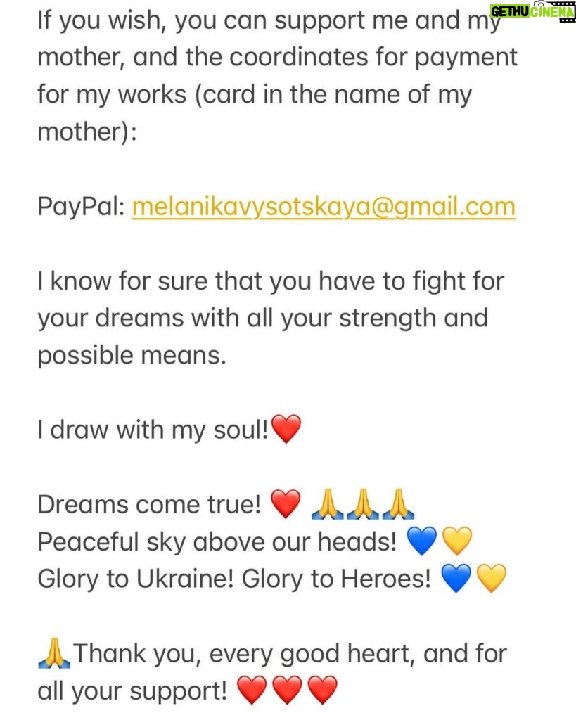 Denys Rodnianskyi Instagram - Hi, guys! I know @vysotskaya_artist personally more then 2 years. I bought her amazing paintings several times. She is a child faced with serious adult challenges. And she doesn’t give up. She doesn’t look for gratuitous help, she is already able to earn it with her work in her 16yo.💪🇺🇦❤️ Please find her appeal next to her picture. She speaks English, you can text her, and buy some of her works. It is vital for her now… Thank you! @vysotskaya_artist Kyiv, Ukraine