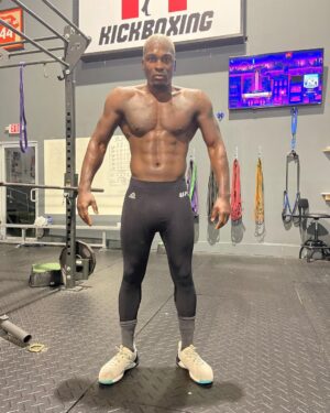Derek Brunson Instagram - Almost peak Blonde Brunson . 3 weeks we ride 😤😤😤 #BuiltDifferent #BlondeBrunson