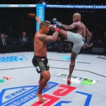 Derek Brunson Instagram - PFL recap: spinning s**t , I had fun fighting once again . I ran 10-15 miles for the last 8 weeks . I went 3 rounds without tiring . We can build on that ! Inch by inch #PFL 👱🏾‍♂️blonde brunson undefeated . Thank you DC the crowd was great. I felt at home Washington, DC