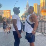 Derek Brunson Instagram - .@BorrachinhaMMA blink 3 times if you need help. He tried to do a peace offering , doing the Blonde Brunson pose on site . SOON 😤👱🏾‍♂️ #NoSecretJuice Las Vegas, Nevada