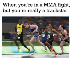 Derek Brunson Instagram - She was out of there last night 😂😂😂 . She’s a runner , she’s a track star #UFC
