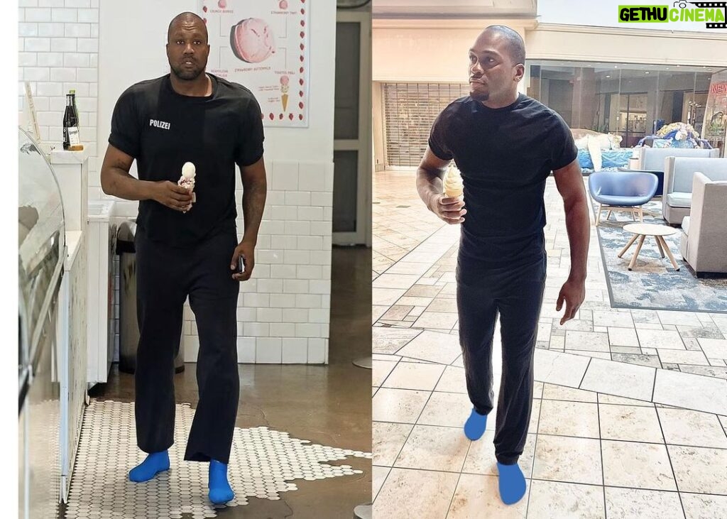 Derek Brunson Instagram - If you see me around town in my trendy socks . Mind your business #YeTrends Who wore it better 😂😂😂 Wilmington, North Carolina