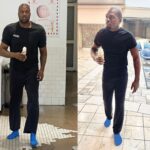 Derek Brunson Instagram - If you see me around town in my trendy socks . Mind your business #YeTrends Who wore it better 😂😂😂 Wilmington, North Carolina
