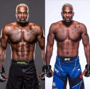Derek Brunson Instagram - PFL vs UFC physique. I saw the debates online Steroid /  PEDs or natural. Answer : never took any steroids or peds ever . Attention to details , no sodas , no chips , no candy , 10-15 miles of running for 10-12 weeks . The motivation was different ! 😤 💰 . 📸 @mattburnphoto are different