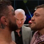 Derek Brunson Instagram - Dana stepping in like 😐… , when he saw Connor McGregor and Mike Perry face off at BKFC last night 😂😂😂 #BKFC41 Denver, Colorado