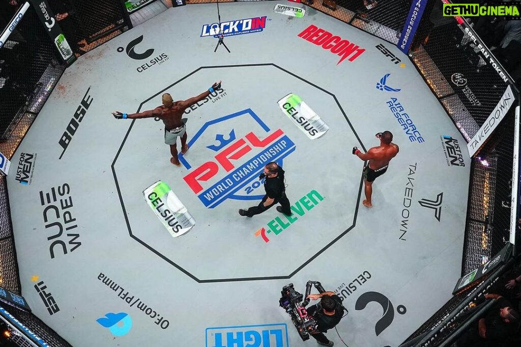 Derek Brunson Instagram - PFL recap: spinning s**t , I had fun fighting once again . I ran 10-15 miles for the last 8 weeks . I went 3 rounds without tiring . We can build on that ! Inch by inch #PFL 👱🏾‍♂️blonde brunson undefeated . Thank you DC the crowd was great. I felt at home Washington, DC