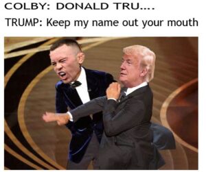 Derek Brunson Instagram - Donald Trump caught Colby Covington at the press conference 😂😂😂