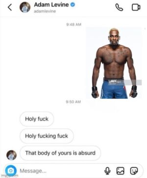 Derek Brunson Instagram - Adam Levine trippin . Come on now bro 😂😂😂
