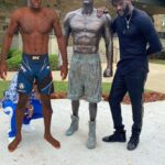 Derek Brunson Instagram - Congrats @bronzebomber . He got his own Blonde Brunson statue in his home town 👱🏾‍♂️ Wilmington, North Carolina