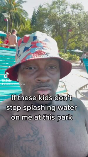 Derek Brunson Instagram - If these kids don’t stop splashing water on me at this park … 😂😂😂