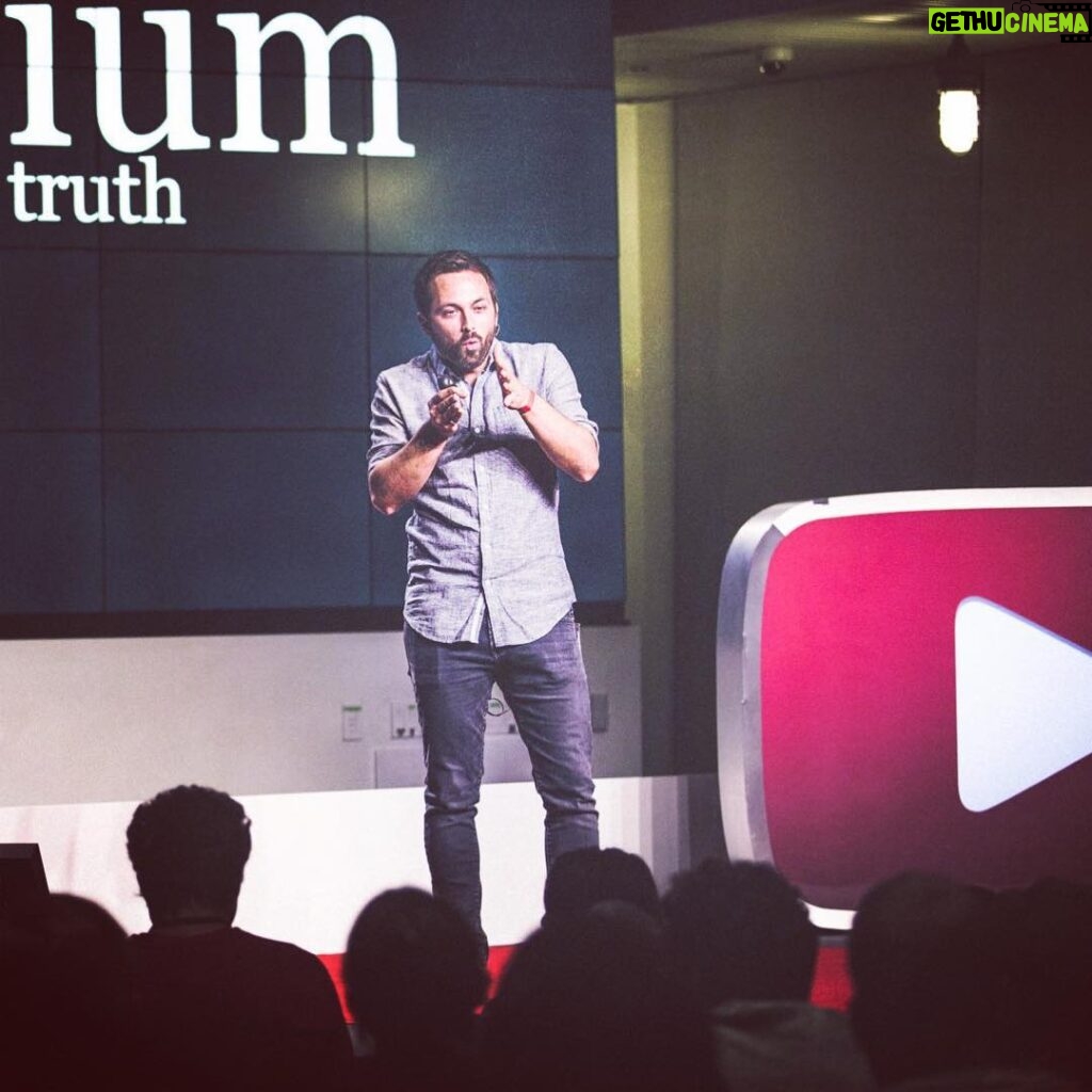 Derek Muller Instagram - I like to subliminally prime the audience into believing everything I say is the truth. First #creatortalks at @youtubespacela