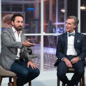 Derek Muller Instagram - That time I confused @billnye but was absolutely certain the audience knew what I was talking about. #billnyesavestheworld on #netflix now! I'm in episodes 3,4,5,7,9