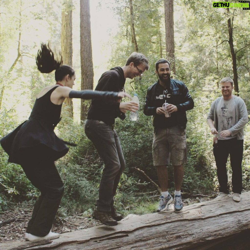 Derek Muller Instagram - How many Youtubers can you get jumping on a log? #tbt to 2012