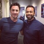 Derek Muller Instagram – How awkward does this photo look? I think @zachbraff was embarrassed we wore the same color while filming ep 6 of @billnye Saves the World. This is the episode where I visit LIGO!!!! (And can’t contain my excitement in the correspondent chat) Sony Pictures Studios