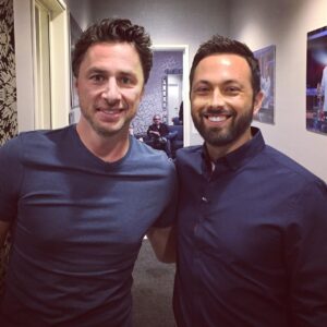 Derek Muller Instagram - How awkward does this photo look? I think @zachbraff was embarrassed we wore the same color while filming ep 6 of @billnye Saves the World. This is the episode where I visit LIGO!!!! (And can’t contain my excitement in the correspondent chat)