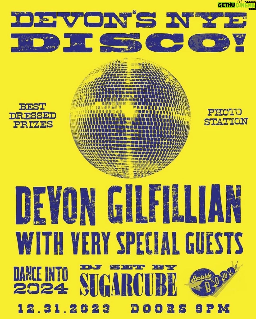 Devon Gilfillian - 1.2K Likes - 🪩 What are you doing for New Year’s Eve??? We’re throwing the disco party of the year at @eastsidebowl with 20+ artists, my incredible band, special guests, and even my pops 🥹. We’ll be holding a contest for best dressed, so bring your disco fits. 💃🏾🕺🏾 Tickets on sale now.